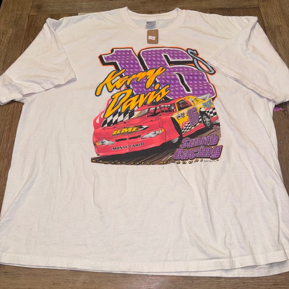 Gildan Kerry Davis Racing T-Shirt Men 3XL White Excellent Monte Carlo Graphic